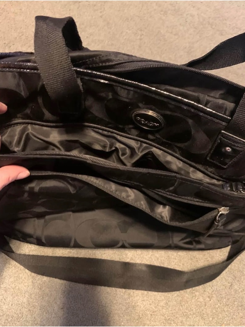 Coach Black Signature Diaper Bag - Picture 4 of 4